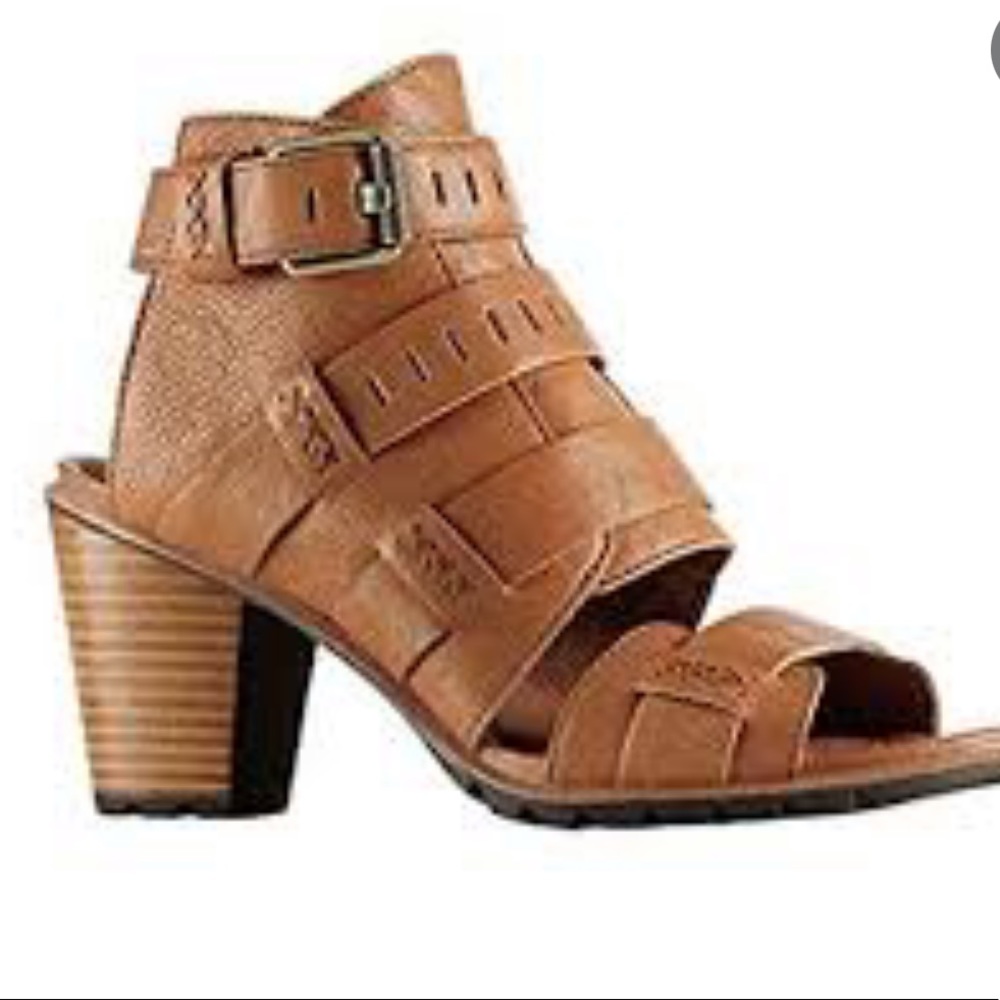Sorel Nadia Buckle Sandal - Camel Brown - Great Condition - USA 8.5